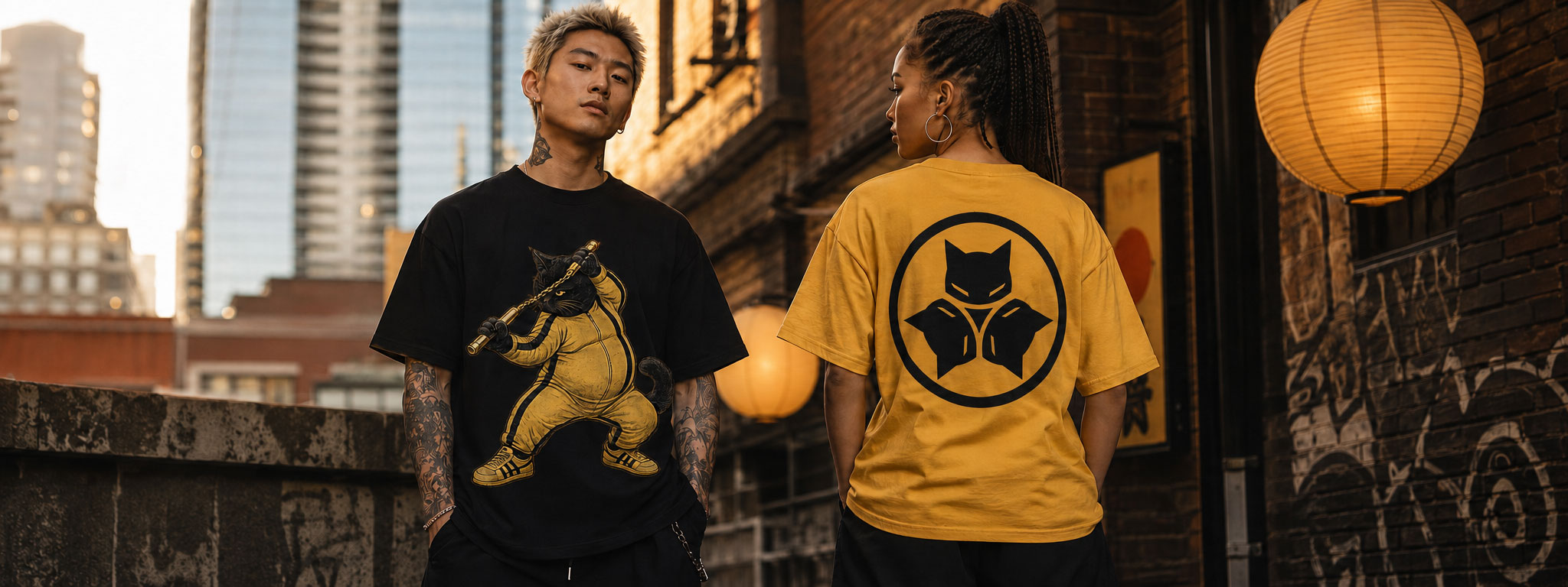 Nunchaku cat fashion campaign