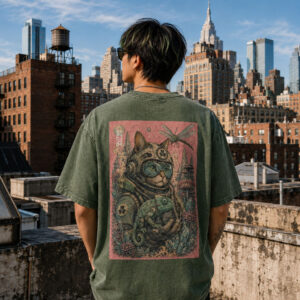 Chameleon Explorer Cat Tee Jungle Green