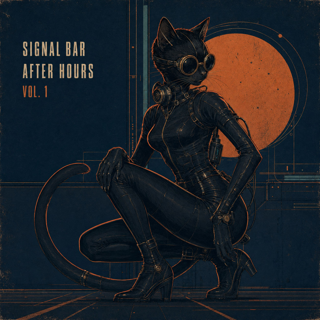 Signal Bar After Hours Vol. 1 album cover featuring the black catsuit woman