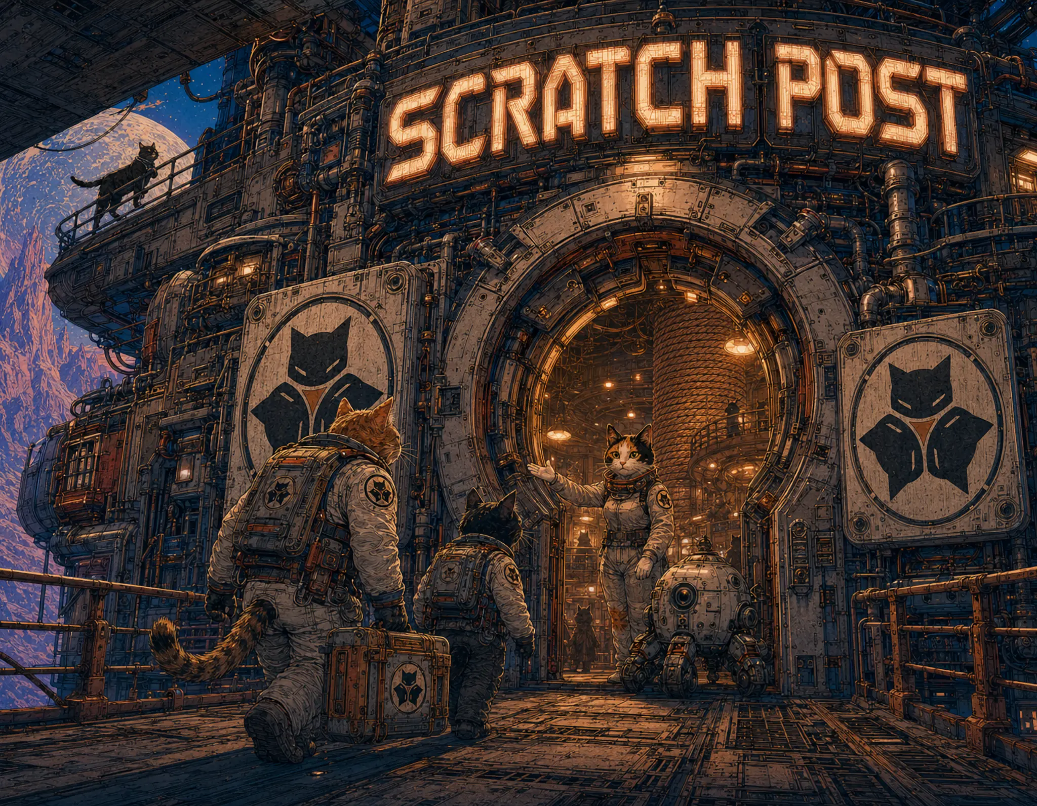 Illustrated view of The Scratch Post