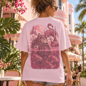 Pink Mecha Cat Flamingo and Catfish